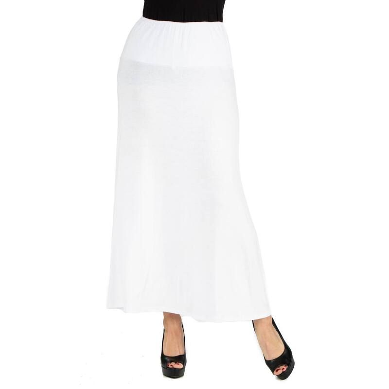 24 セブンコンフォート レディース ボトムスカート ミディ Womens 24seven Comfort Apparelastic Waist Midi Skirt White ホワイト
