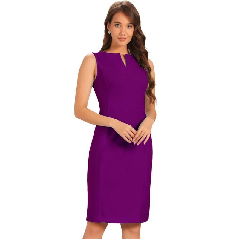 アレグラ ケー レディース トップス ワンピース Vネック ノースリーブ ALLEGRA K Womens V Neck Work Businessleeveless Bodycon MidLengt