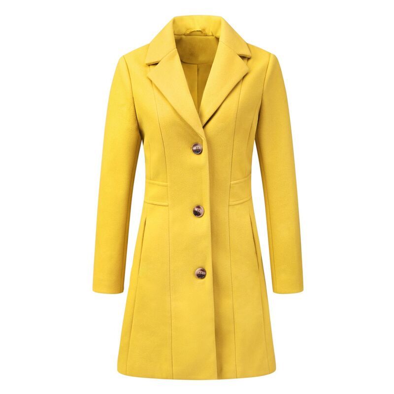 アレグラ ケー レディース アウター ジャケット・ブルゾン コート ALLEGRA K Womensingle Breasted Notched Lapel Mid Length Overcoat Y