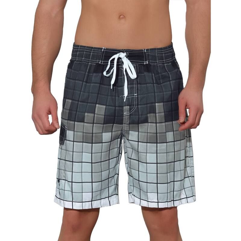 Lars Amadeus メンズ 水着 ハーフパンツ・ショーツ ドローコードウエスト ショートパンツ Lars Amadeus Mens Hawaiian Drawstring Waist Color