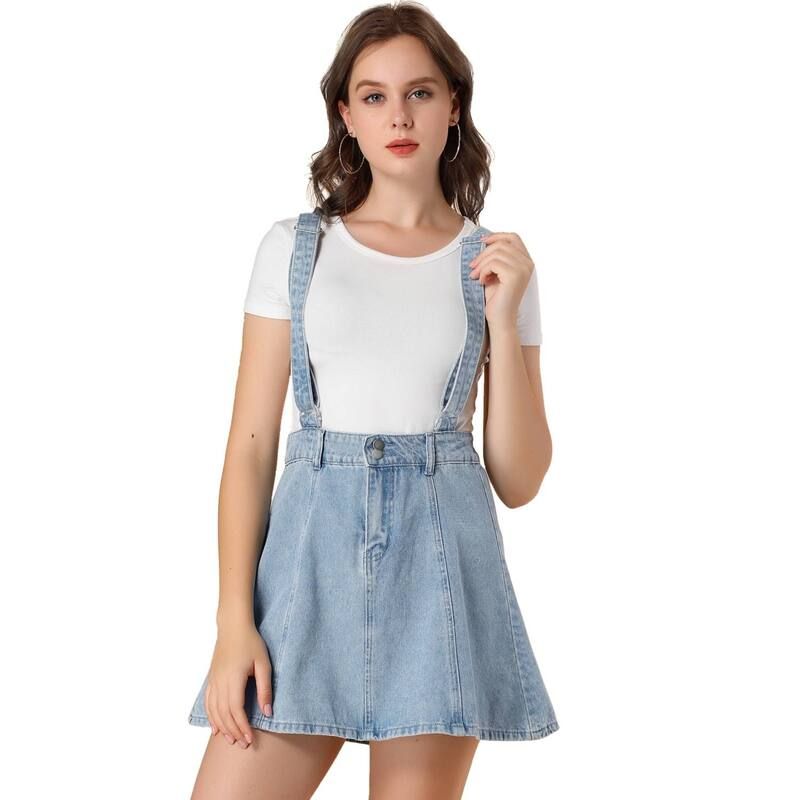 アレグラ ケー レディース ボトムスカート A ライン ミニ コットン ALLEGRA K Womens Washed Cotton Button Front A Line Casual Mini S