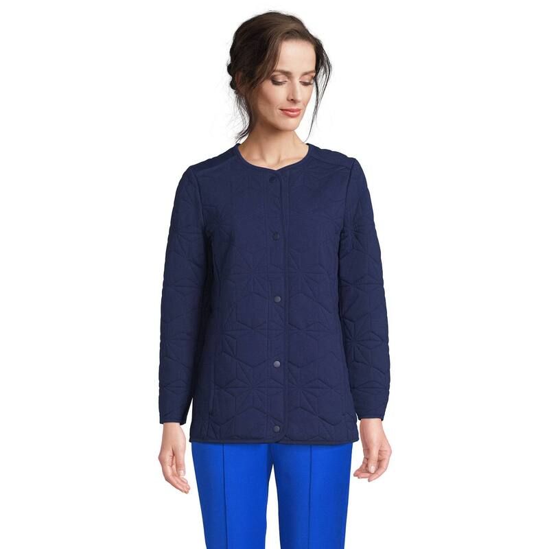 ランズエンド レディース アウター ジャケット・ブルゾン コットン Womens Lands End Insulated Cotton Long Jacket Deep Sea Navy ネイビー