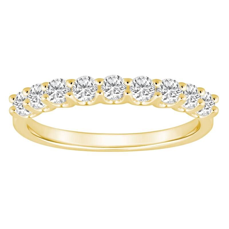 Alyson Layne レディース アクセサリー リング Alyson Layne 14k Gold 58 CaratW Diamond 9Stone Wedding Band Yellow イエロ