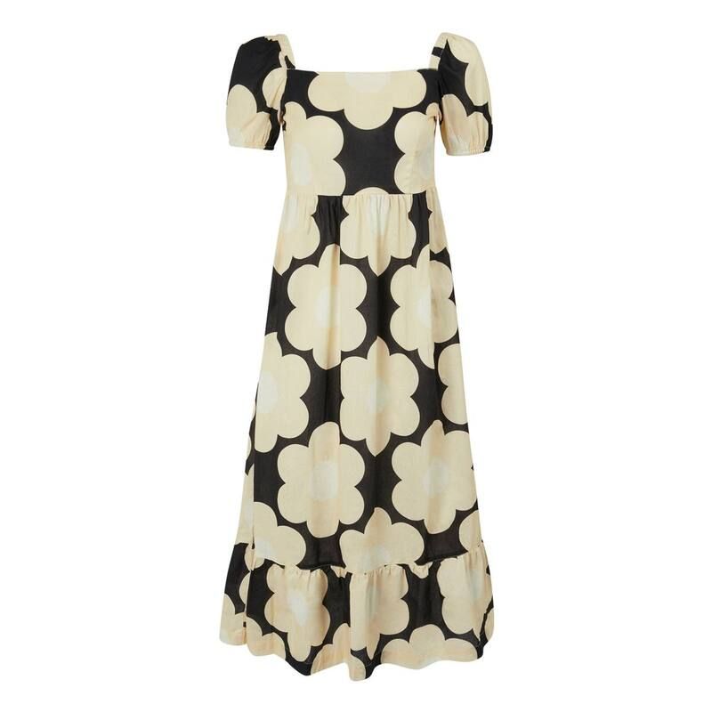 レガッタ レディース トップス ワンピース ミディ Regatta WomensLadies Orla Kiely Sixties Daisy Summer Midi Dress Black ブラック