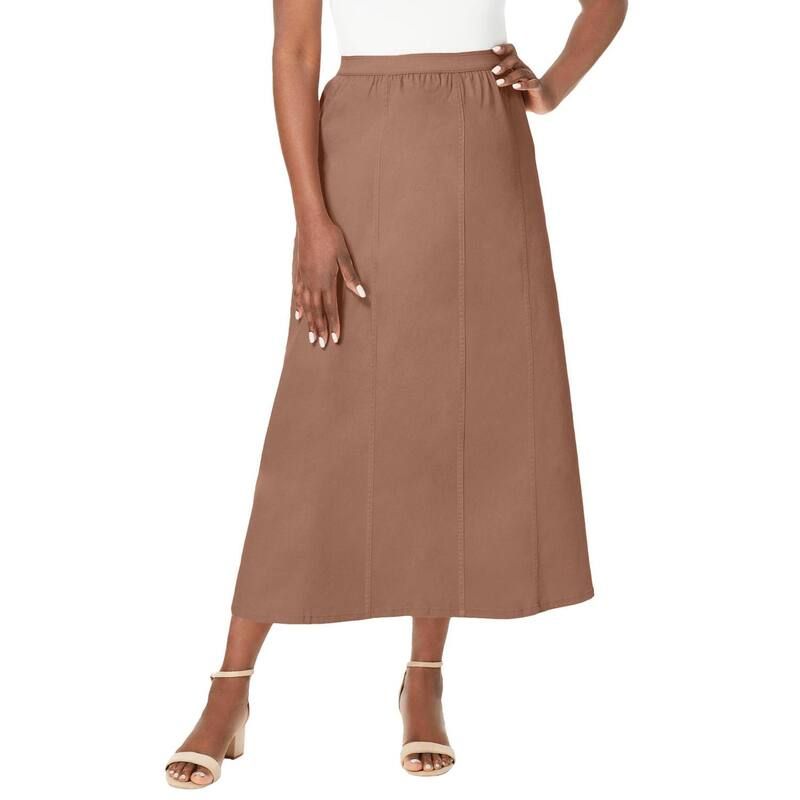 ジェシカロンドン レディース ボトムスカート プラスサイズ デニム Jessica London Womens Plusize Stretch Denim Jegging Skirt Creamy M