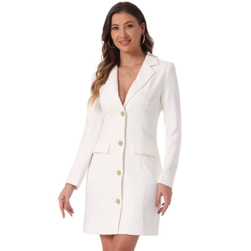 アレグラ ケー レディース トップス ワンピース ブレザー ALLEGRA K Womens Casual Blazer Dress Notched Lapel Collar Office Work