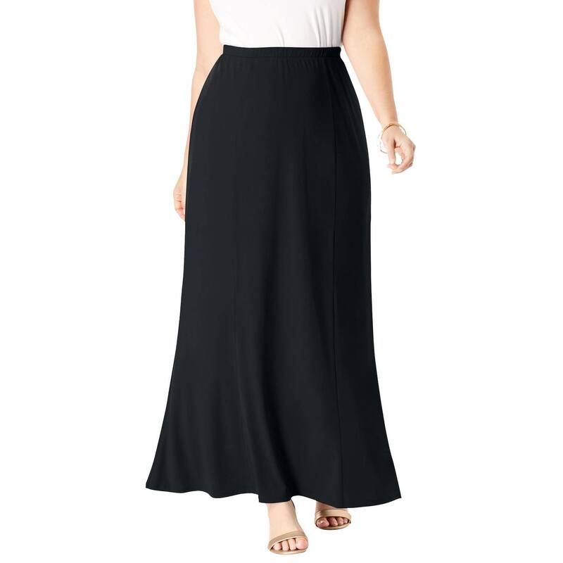 ジェシカロンドン レディース ボトムスカート プラスサイズ ニット マキシ Jessica London Womens Plusize Stretch Knit Maxi Skirt Black ブラ