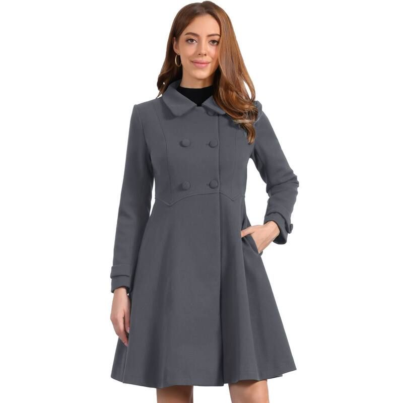 アレグラ ケー レディース アウター ジャケット・ブルゾン ヴィンテージ A ライン コート ALLEGRA K Womens Vintage Winter Coat a Line Overcoat