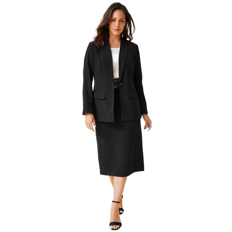 ジェシカロンドン レディース トップス ワンピース クレープラスサイズ スカート Jessica London Womens Plusize 2piece Stretch Crepe Singlebr