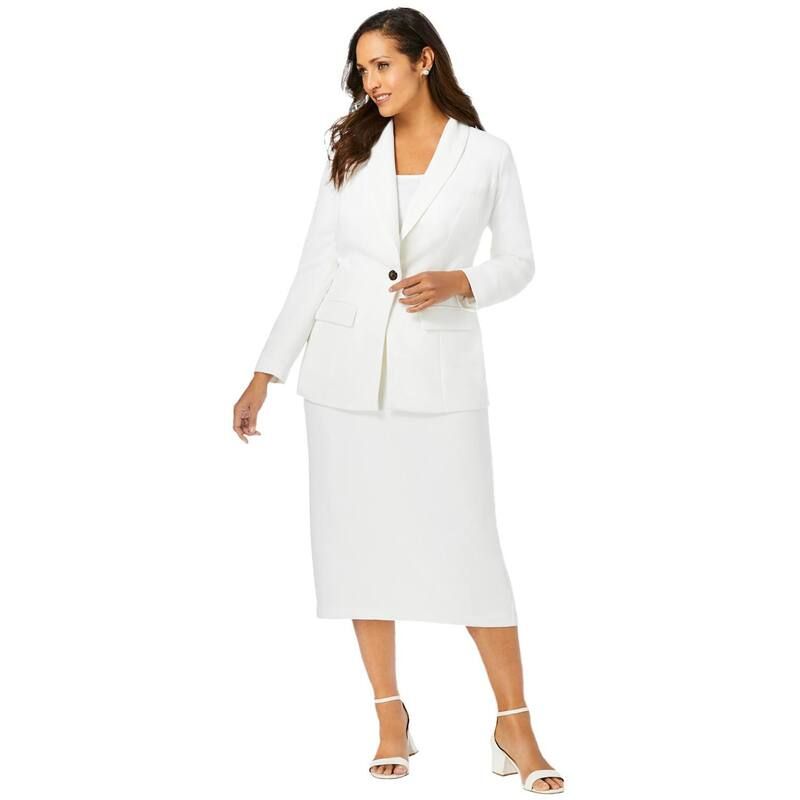 ジェシカロンドン レディース トップス ワンピース クレープラスサイズ スカート Jessica London Womens Plusize 2piece Stretch Crepe Singlebr