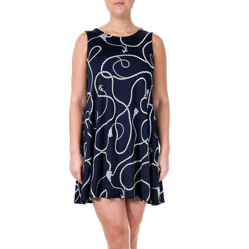 ニナレオナルド レディース トップス ワンピース フラワー柄 フラワー Womens Nina Leonard Floral Swing Dress Navy White Nautical ホワイト