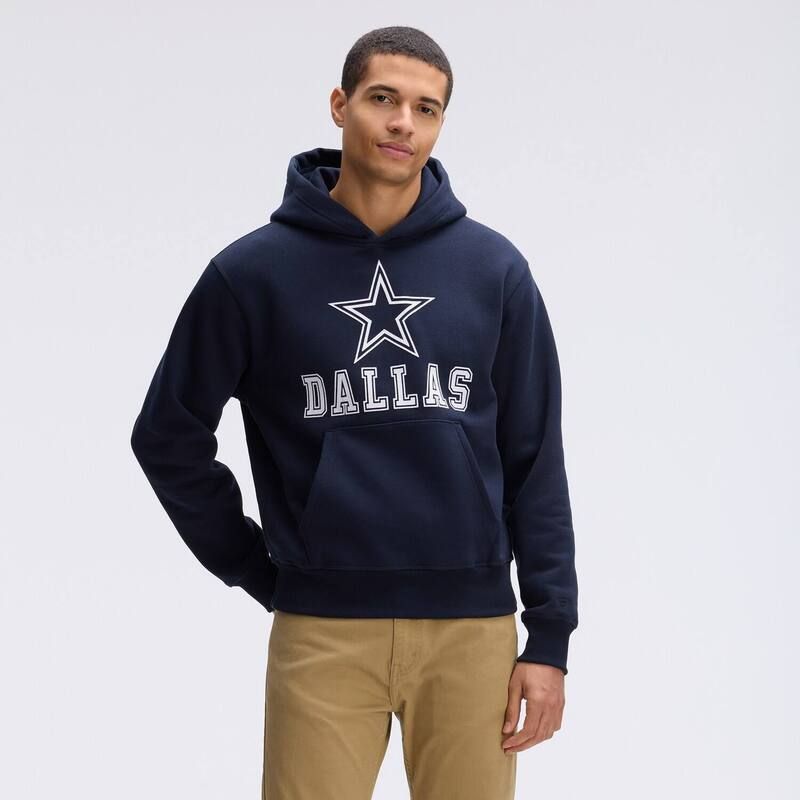 ファナティクス メンズ アウター パーカー・スウェット フリース Fanatics Navy Dallas Cowboys IconicFleece Flocked Hoodie Cow Navy ネ
