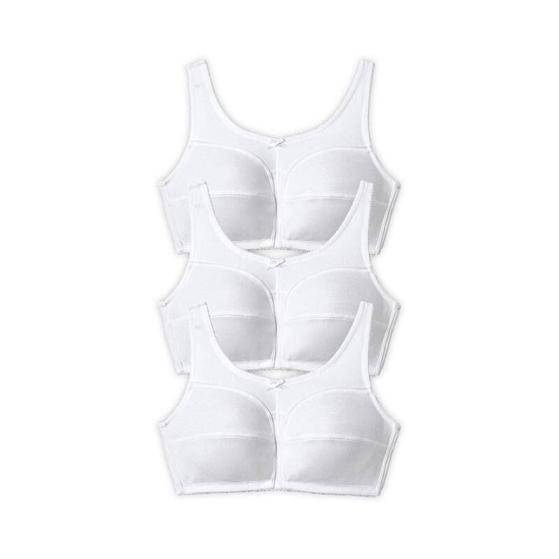 コンフォート チョイス レディース アンダーウェア ブラジャー プラスサイズ コットン Comfort Choice Womens Plusize 3Pack Cotton Wireless Bra