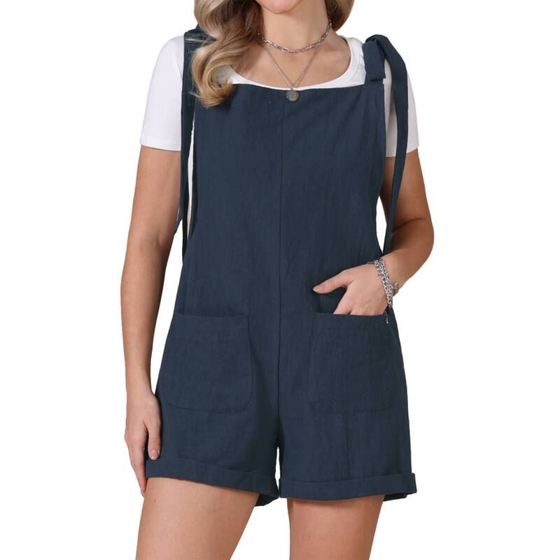 アレグラ ケー レディース トップス ワンピース ロンパース オーバーオール ショートパンツ ノースリーブ ジャンプスーツ ALLEGRA K Summer Jumpsuit for Women Ti