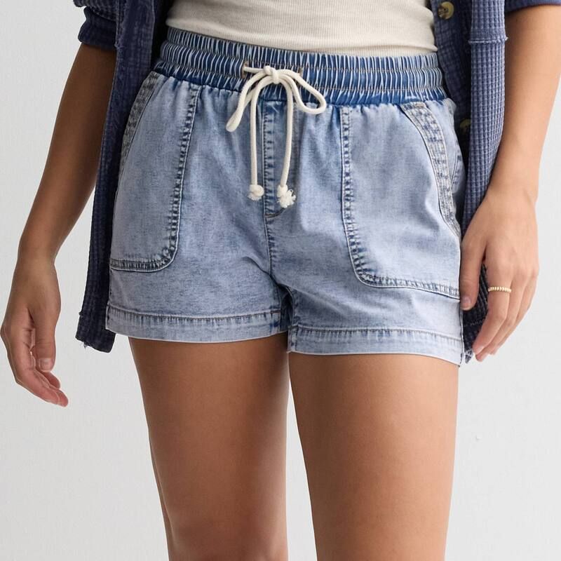エスオー レディース ボトムス ハーフパンツ・ショーツ ショートパンツ Juniors SO Mid Rise Tencel PullOn Shorts Light Acid