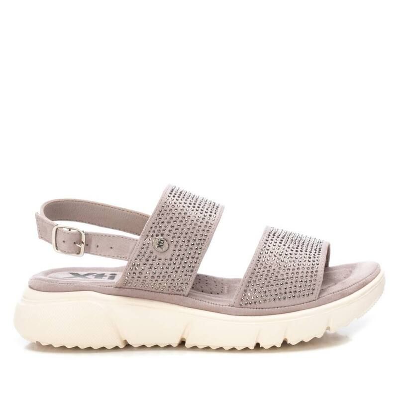 キシタイ レディース シューズ サンダル スエード Womens Flat Suede Sandals By XTI 141243 Open Grey グレー