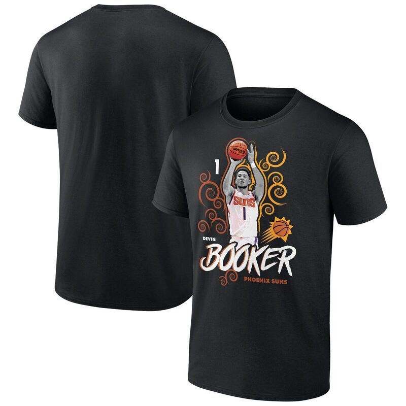 アンブランデッド メンズ トップス Tシャツ Unbranded Mens Devin Booker Black Phoenix Suns Competitor TShirt Phx Black ブラ