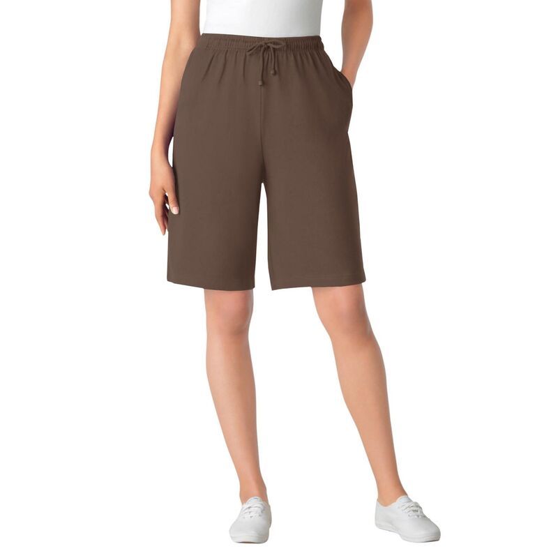 ウーマン ウィズイン レディース ボトムス ハーフパンツ・ショーツ プラスサイズ ニット Woman Within Plusize Sport Knit Short Chocolate チョコレート