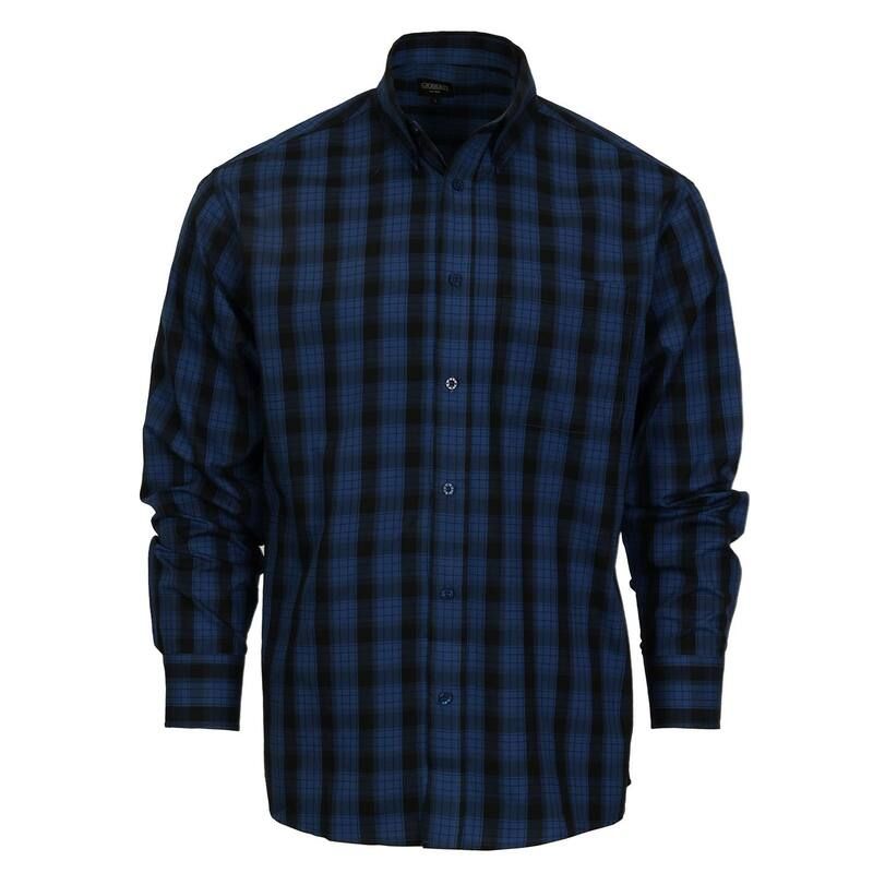 ジョベルティ メンズ トップス Tシャツ Gioberti Mens Long Sleeve Plaid Shirt Blue Black ブラック
