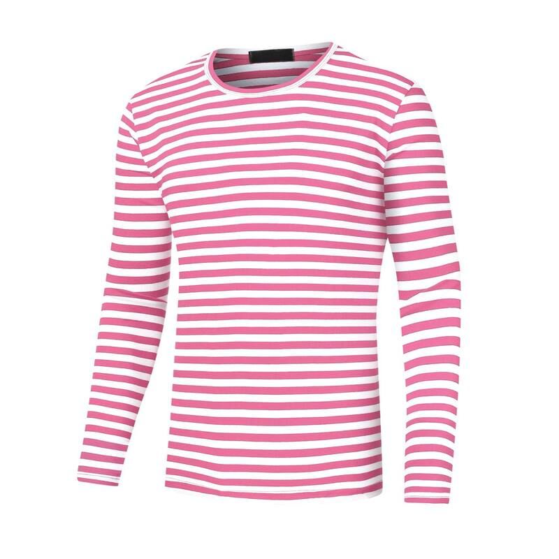 Lars Amadeus メンズ トップス Tシャツ クルーネック Lars Amadeustriped Tshirt For Mens Casual Crew Neck Long Sleeves B