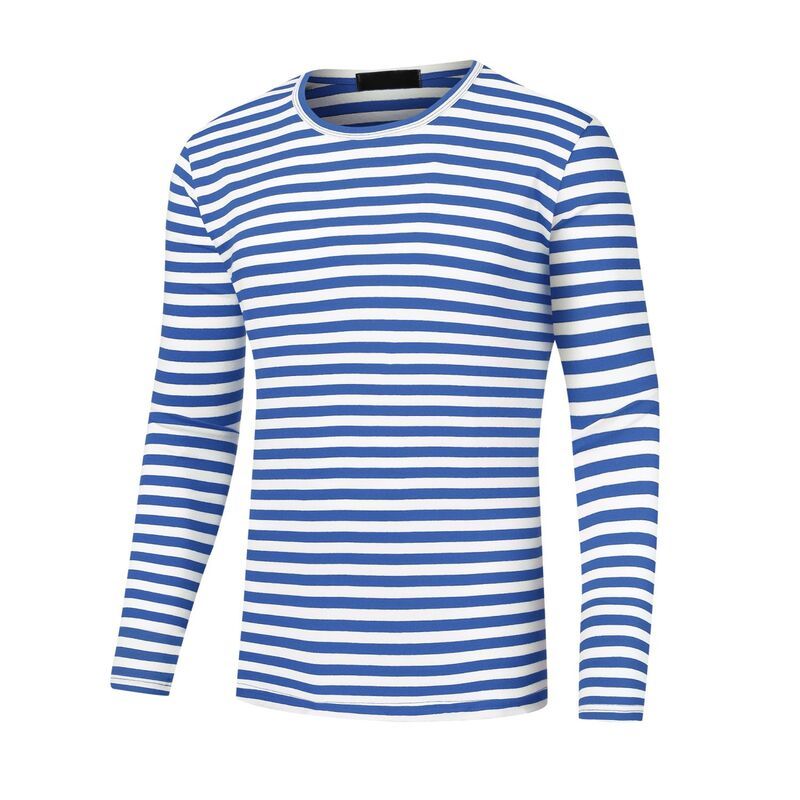 Lars Amadeus メンズ トップス Tシャツ クルーネック Lars Amadeustriped Tshirt For Mens Casual Crew Neck Long Sleeves B