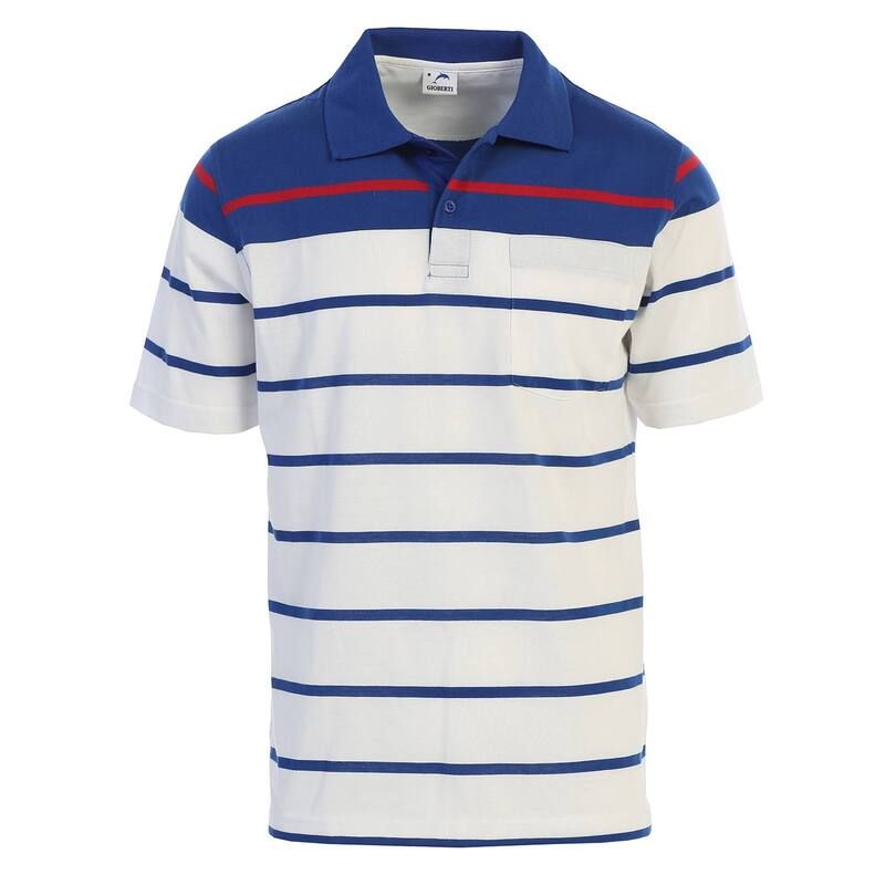 ジョベルティ メンズ トップス Tシャツ ポロシャツ Gioberti Mensingle Stripe Polo Shirt With Pocket Navy ネイビー