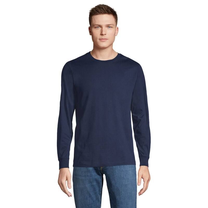 ランズエンド メンズ トップス Tシャツ トール Big Tallands End SuperT Long Sleeve ClassicFitee Radiant Navy ネイビー