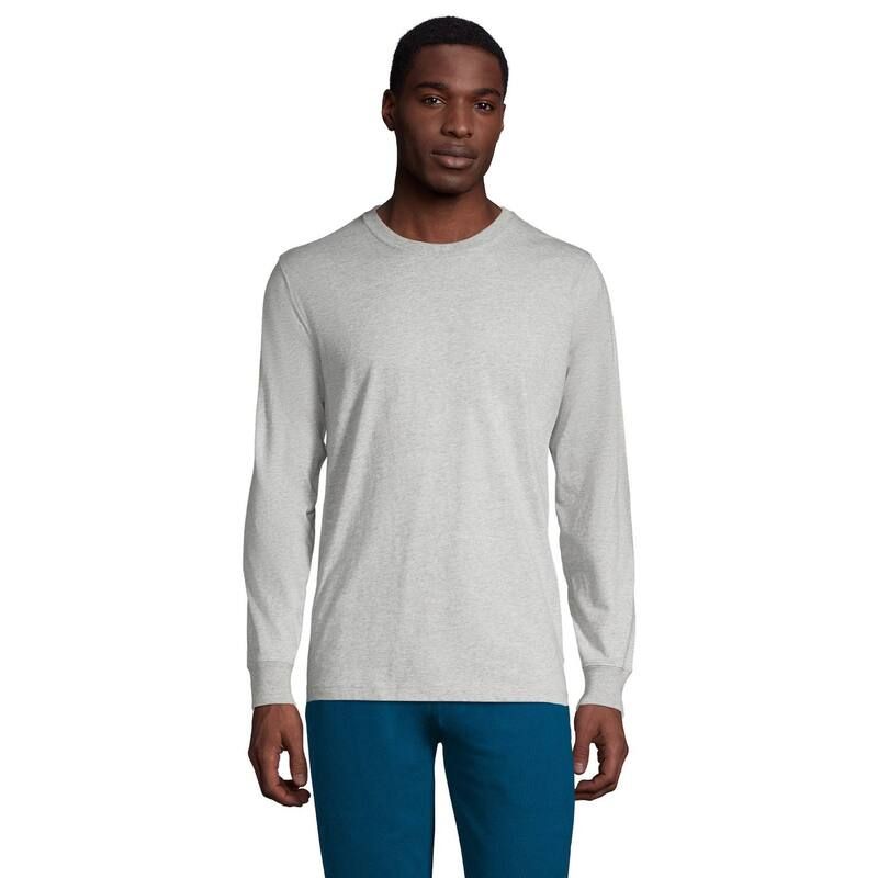 ランズエンド メンズ トップス Tシャツ トール Big Tallands End SuperT Long Sleeve ClassicFitee Gray Heather グレー