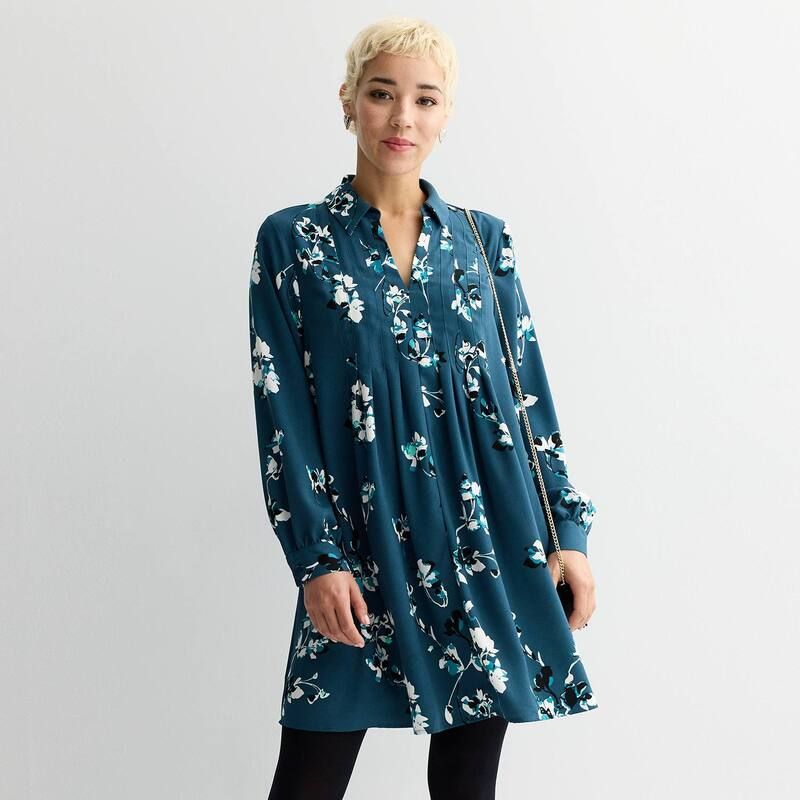 ナインウェスト レディース トップス ワンピース ミニ Womens Nine West Pintuck Mini Dress Teal Willa Vine ティール