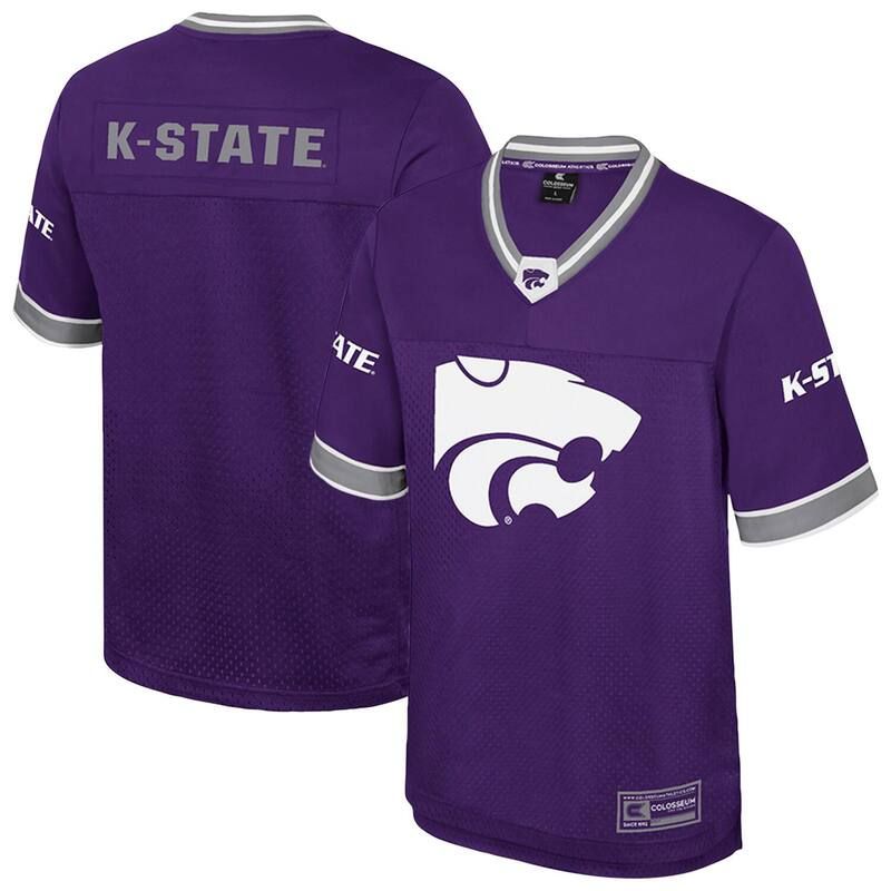 コロシアム メンズ トップス Tシャツ ジャージー Mens Colosseum Purple Kansastate Wildcats Nothing Buthe Hits Football Jers