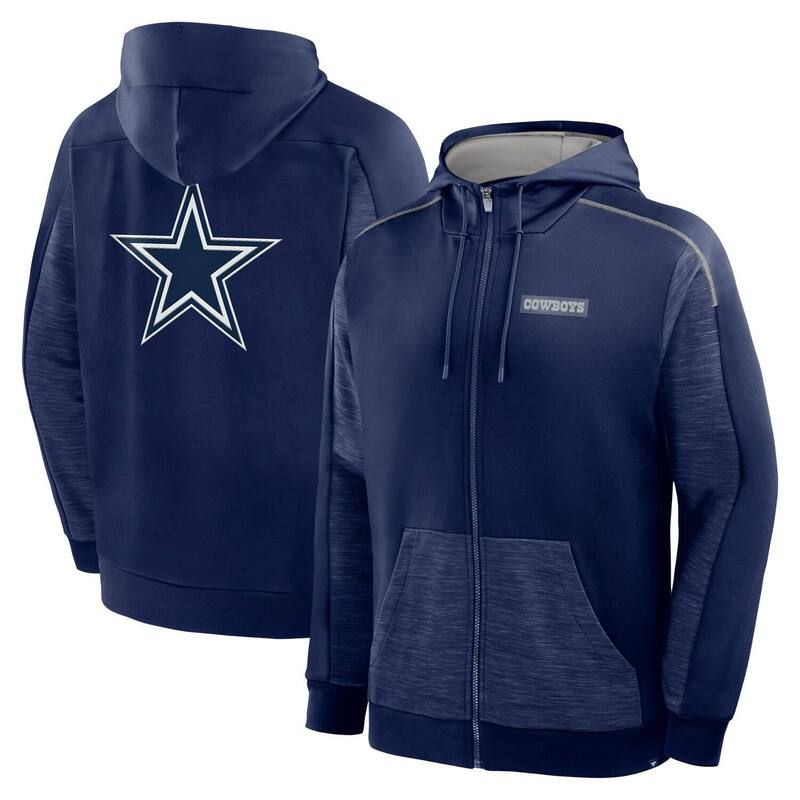 ファナティクス メンズ トップス Tシャツ ダウン パーカー Mens Fanatics Navy Dallas Cowboys Checkdown Pass FullZip Hoodie Cow N