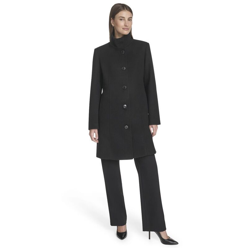 マークニューヨーク レディース アウター ジャケット・ブルゾン コート Womens Andrew Marc New York ButtonUp Long Coat Black ブラック