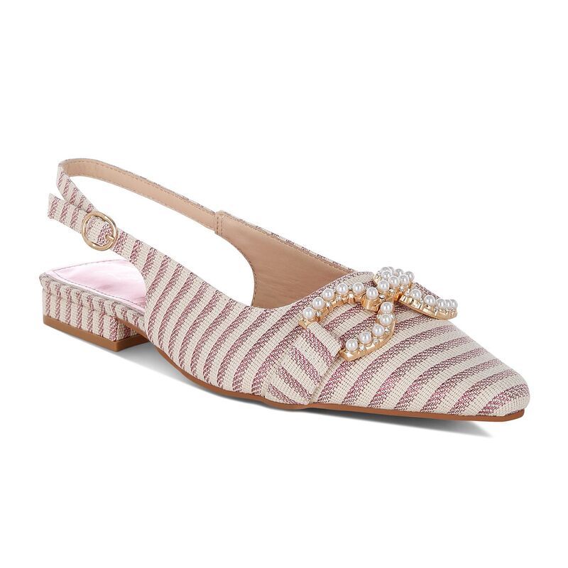 ロンドンラグ レディース シューズ サンダル London Rag Crina Womens Pointed Toe Striped Slingback Dresshoes Pink ピンク