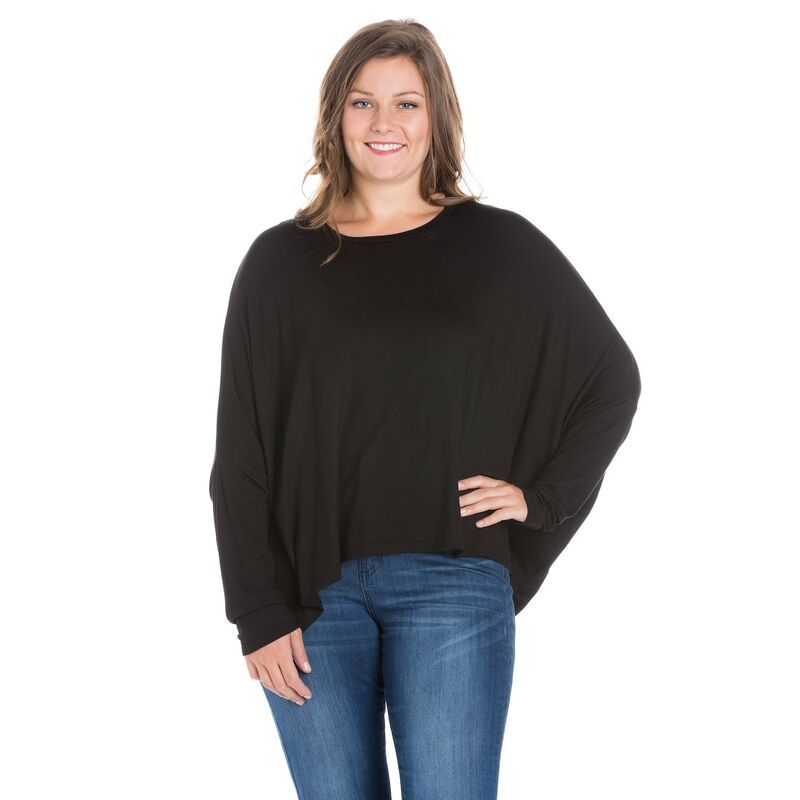 24 セブンコンフォート レディース トップス Tシャツ プラスサイズ Plusize 24Seven Comfort Apparel Oversized Long Sleeve Dolman Top