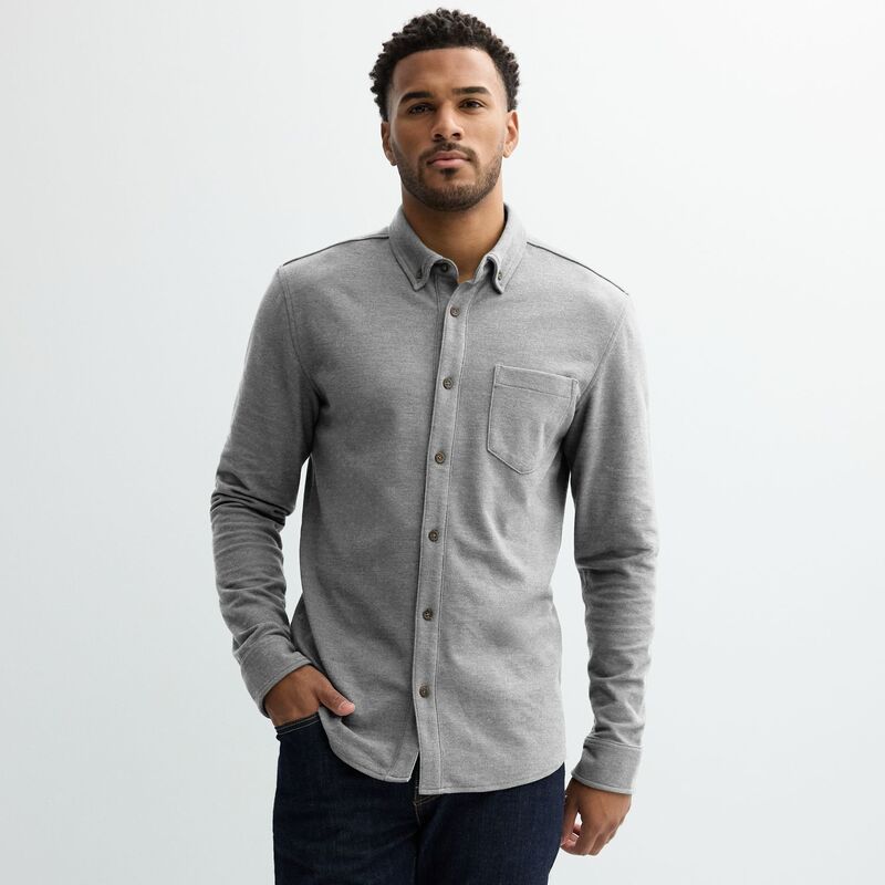 ソノマ メンズ トップス Tシャツ Mensonoma Goods For Life Long Sleeve Pique ButtonUp Shirt Mediumineral Heather ヘザー