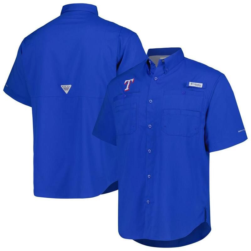 コロンビア メンズ トップス Tシャツ ダウン Mens Columbia Royal Texas Rangers Tamiami OmniShade ButtonDown Shirt Rgr Blu