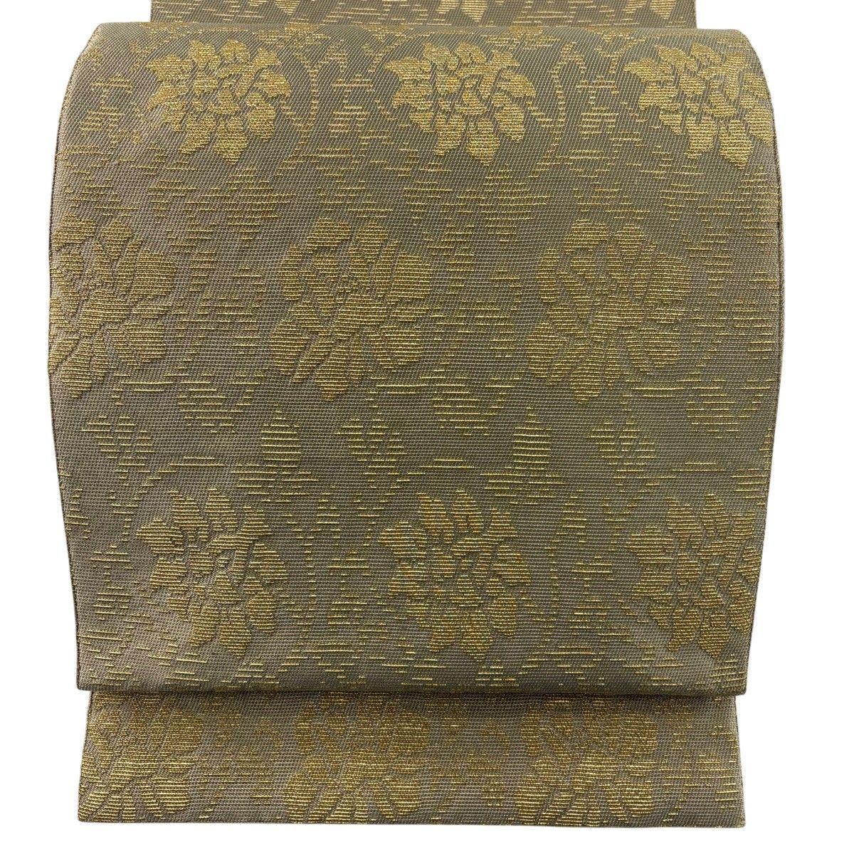 【美品】 袋帯 名品 花唐草 金糸 金色 六通 正絹 【中古】