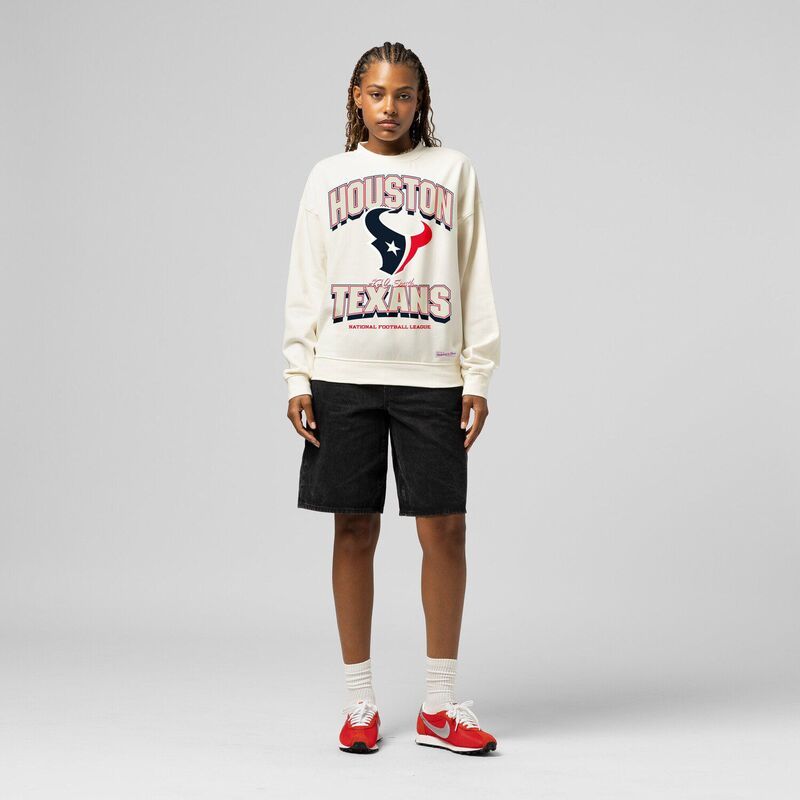 ミッチェルネス レディース トップス Tシャツ スウェット Womens Mitchell Ness Cream Houston Texans Tonal Arch Sweatshirtxs Beig