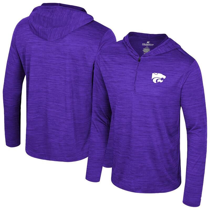 コロシアム メンズ トップス Tシャツ パーカー Mens Colosseum Purple Kansastate Wildcats Alwaysunny Lightweight QuarterZip