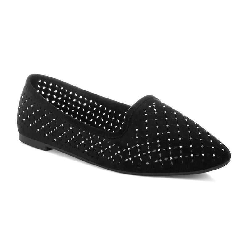 ロンドンラグ レディース シューズ サンダル カットアウト London Rag Kyrie Womens Cut Out Detail Ballet Flats Black ブラック