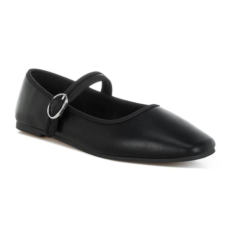ロンドンラグ レディース シューズ サンダル デニム London Rag Iker Womens Denim Pin Buckle Ballet Flats Black ブラック