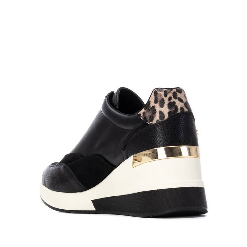 キシタイ レディース シューズ スニーカー XTI Womens Wedge Sneakers 144655 Black ブラック