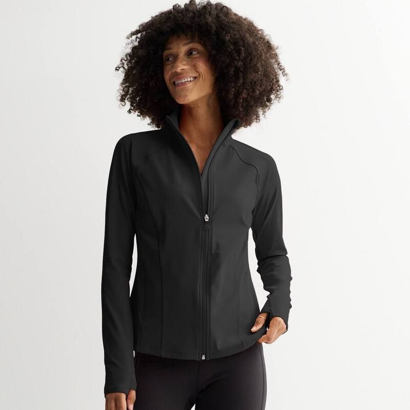 Tek Gear レディース アウター ジャケット・ブルゾン Womens Tek Gear Zipper Front Midweight Jacket Mineral Black ブラック