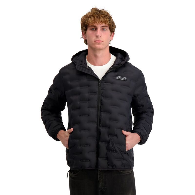 スパイダー メンズ アウター ジャケット・ブルゾン Menspyder Hooded Lightweight Packable Jacket Black ブラック
