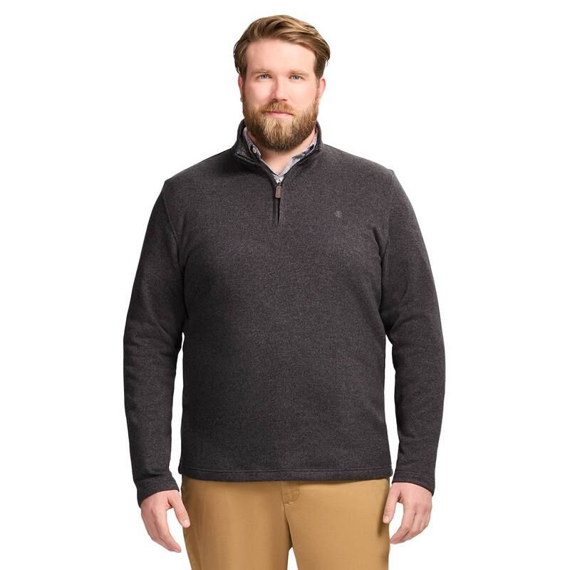 アイゾッド メンズ アウター ニット・セーター ハーフジップ トール フリース Big Tall IZOD Sweater Fleece Quarter Zipullover Black ブラック