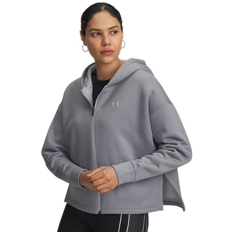 アンダーアーマー レディース トップス Tシャツ フリース パーカー Womens Under Armour Fleece Full Zip Hoodie Mod Gray Full Heather