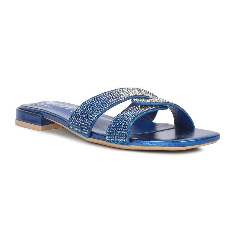 ロンドンラグ レディース シューズ サンダル London Rag Rum Cake Crosstrap Rhinestone Womensandals Blue ブルー