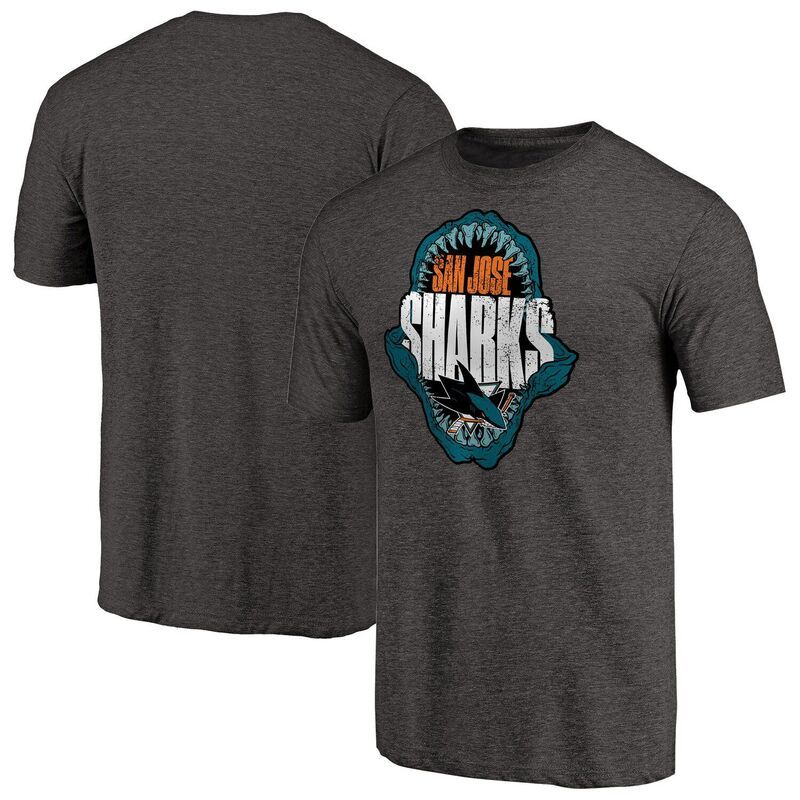 【送料無料】 アンブランデッド メンズ Tシャツ トップス Mens Black San Jose Sharks Hometown Collection Chomp TriBlend TShirt S