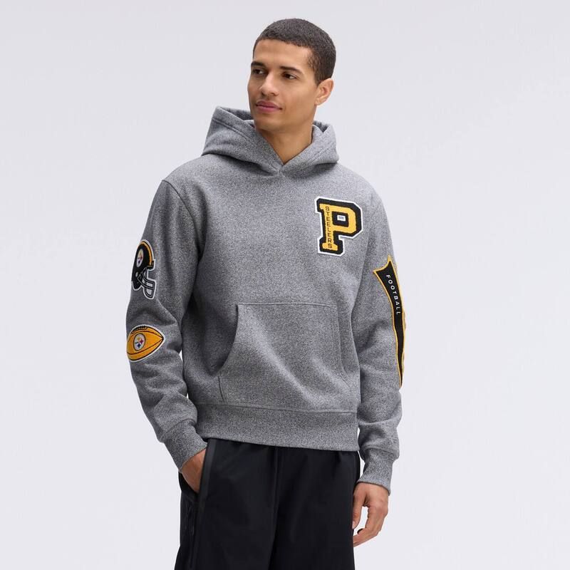 ファナティクス メンズ トップス Tシャツ フリース パーカー Fanatics Athletic Heather Gray Pittsburgh Steelers IconicFleece Lett