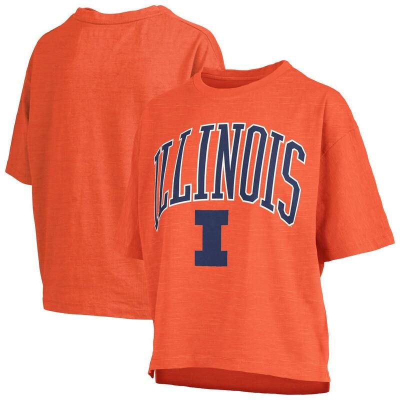 プレスボックス レディース トップス Tシャツ ロゴ Womens Pressbox Orange Illinois Fighting Illini Nelson Arch Over Logo Wai